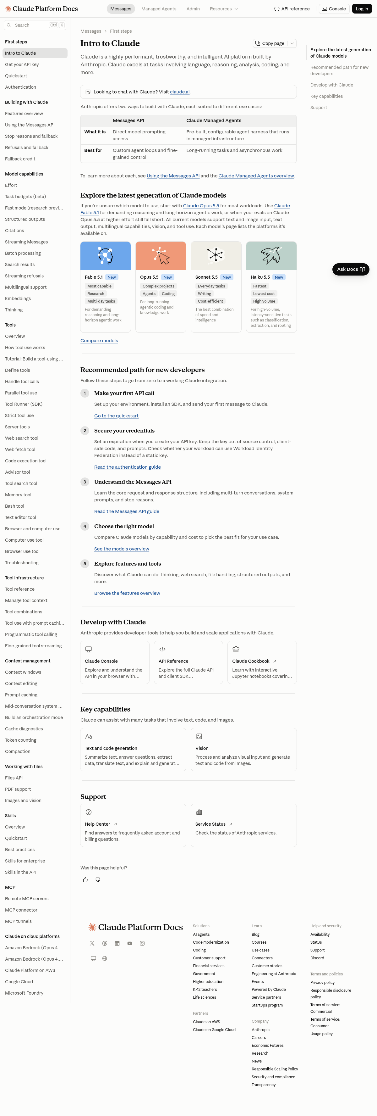 Anthropic Python SDK documentation homepage captured 2026-10-14. The numbered notes describe its navigation and starting routes.