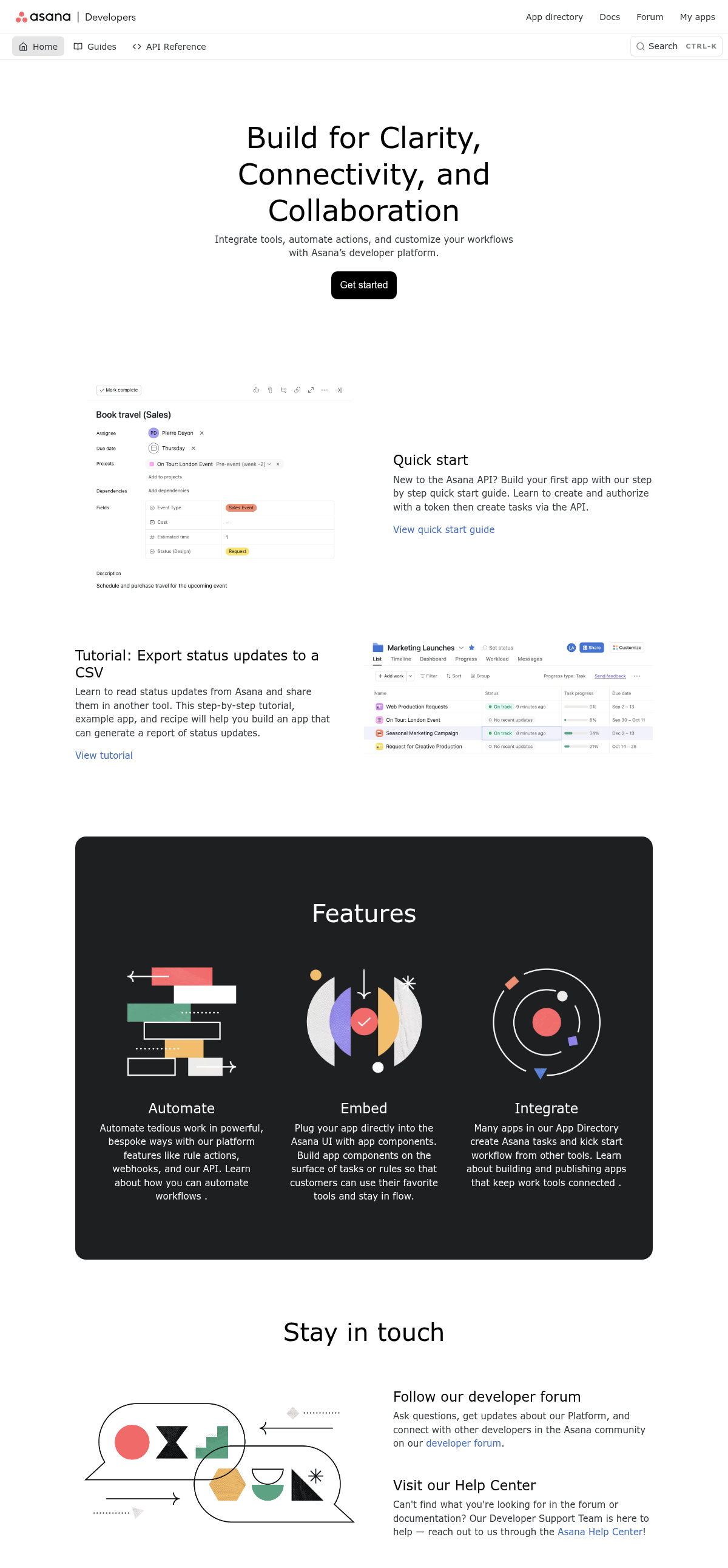 Asana Docs documentation homepage captured 2026-10-14. The numbered notes describe its navigation and starting routes.