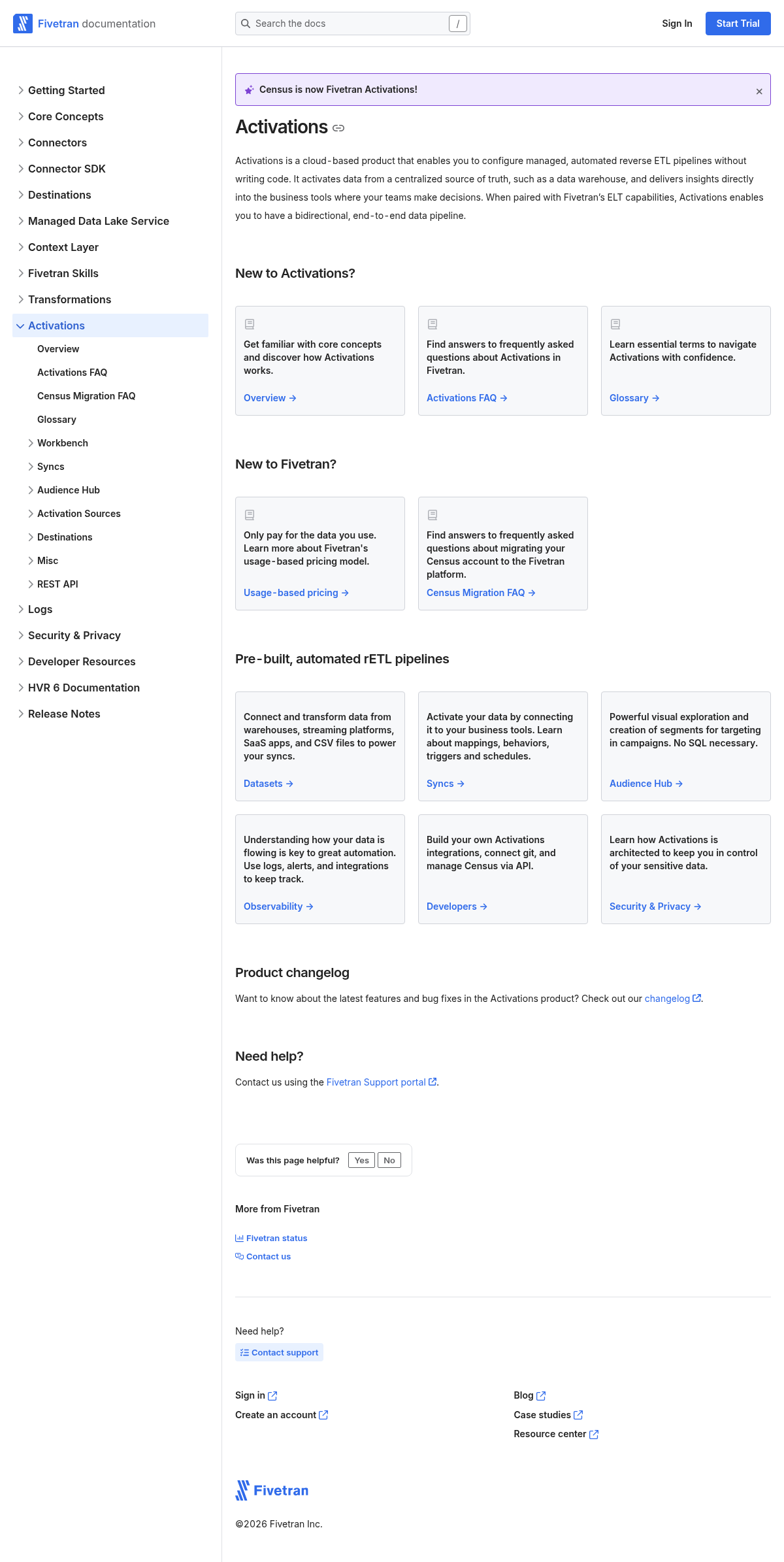 Census documentation homepage captured 2026-10-14. The numbered notes describe its navigation and starting routes.