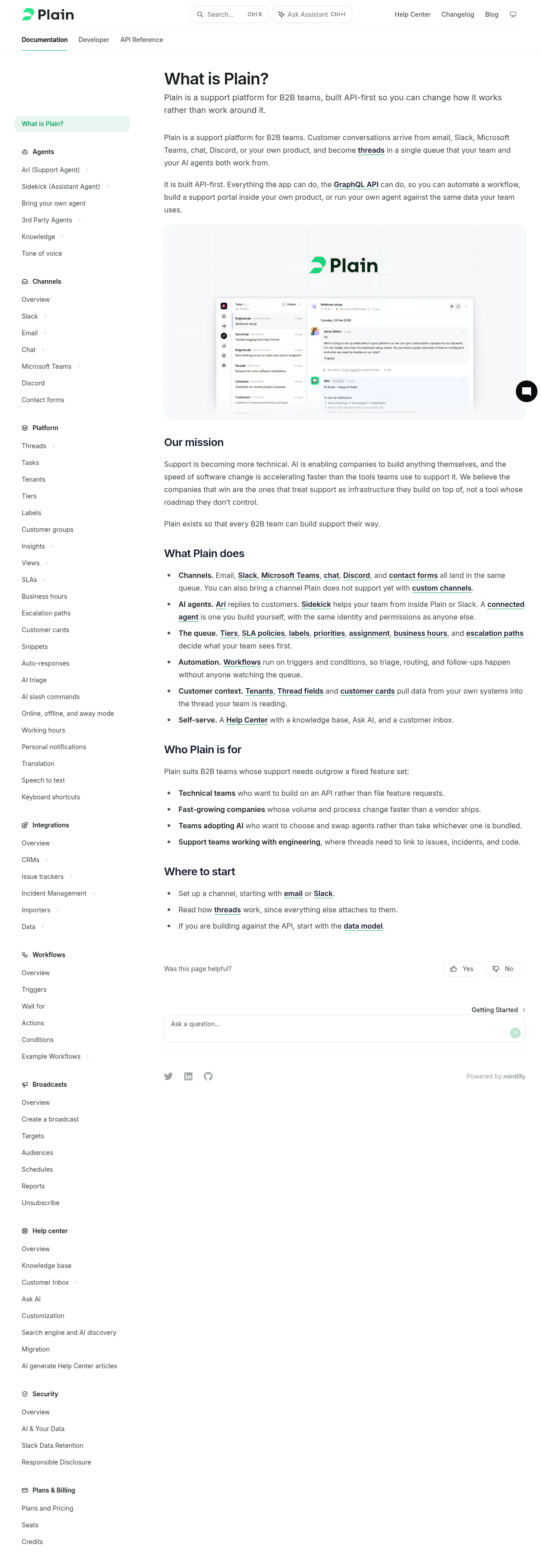Plain documentation homepage captured 2026-10-14. The numbered notes describe its navigation and starting routes.